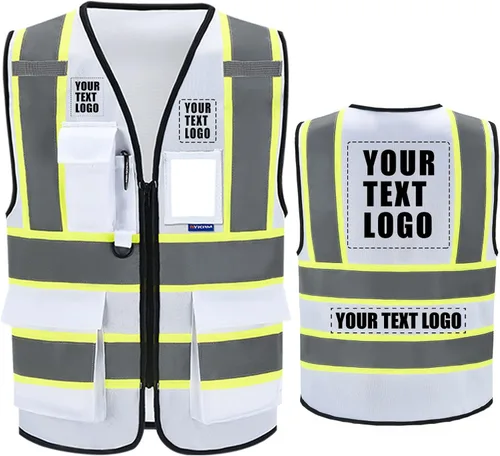 Miniatura 24 de AYKRM Chaleco de Seguridad de Construcción Personalizado con Logotipo Impreso de Alta Visibilidad Reflectante de 2 Tonos