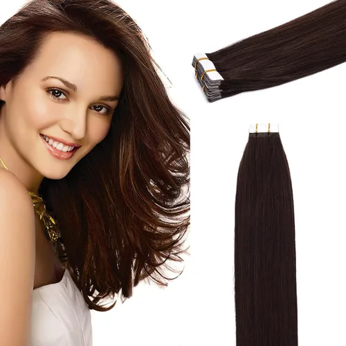 Miniatura 19 de Extensiones de cabello humano Remy con cinta adhesiva sin costuras (16 pulgadas, 10 unidades, rubio ceniza)