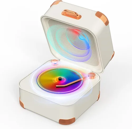 Miniatura 8 de Altavoz Bluetooth para tocadiscos, mini tocadiscos, vinilo retro, pequeño altavoz Bluetooth inalámbrico, calidad de sonido HD, kawaii, adecuado