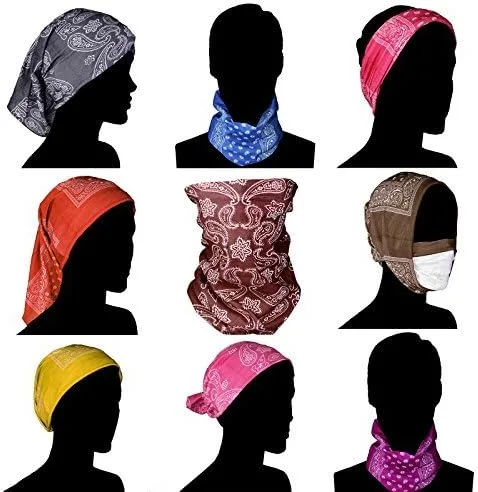 Miniatura 2 de 6,12,36 PK Bandanas for Men and Women, 100% Cotton Bandana - Gold, Black, White +20 Color Mens Handkerchiefs Bandana Pack