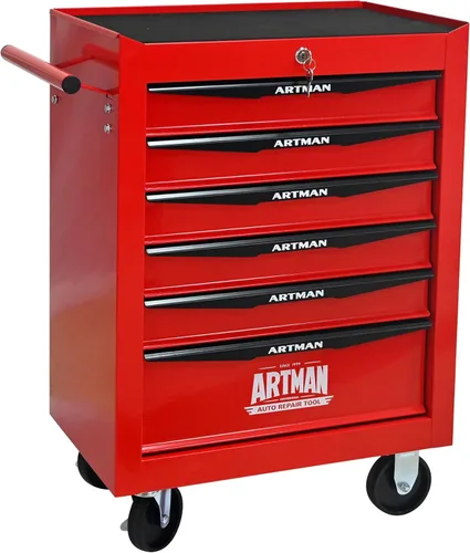 Miniatura 16 de Carro de herramientas con 7 cajones con ruedas, cofre de almacenamiento de herramientas con ruedas multifuncional, organizador de cajones con ruedas