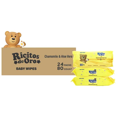 Ricitos de Oro Toallitas para bebé toallitas para bebé con extracto de manzanilla y aloe vera 80 cont.