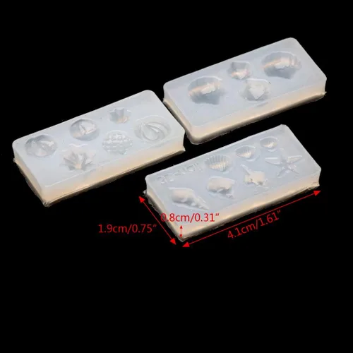 Miniatura 3 de XIANSHI Nuevo molde de silicona con forma de concha de concha de concha de mar, 3 piezas, plantilla de arte de uñas, moldes de silicona