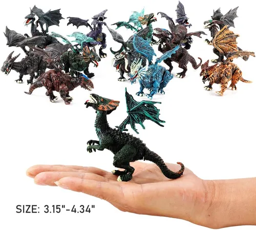Miniatura 3 de [12 unidades] Deluxe figuras de dragón 3D realista – Puzzles Figura de dragón en huevos regalitos de Fiesta para niños juguete (5-pulgadas)