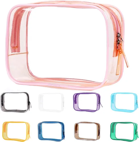 Miniatura 7 de Bolsa de aseo transparente pequeña Buminee, bolsa de viaje aprobada por la TSA, bolsas de viaje para artículos de tocador, bolsa de cosméticos