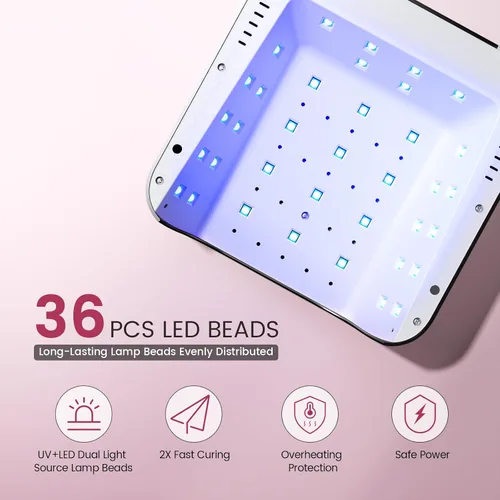 Miniatura 3 de Lavinda Luz UV para Uñas de Gel, Lámpara de Uñas UV LED Profesional 2X Más Rápida Curado Secador de Uñas Luz de Uñas Compatible con Todos los Tipos