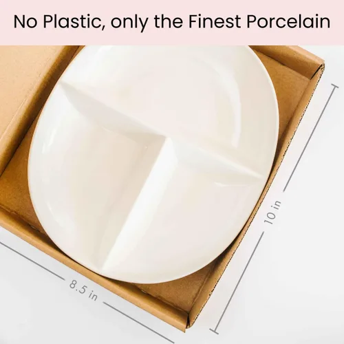 Miniatura 6 de Uba Placa de control de porciones (PORCELANA) para adultos para una dieta saludable