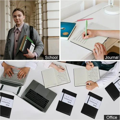 Miniatura 7 de ZCZN Cuadernos de Diario Forrados para Trabajo, 14x21 cm, 192 Páginas, Cuadernos de Cuero de Tapa Dura A5 para Escritura, Diario y Viaje, Cuadernos