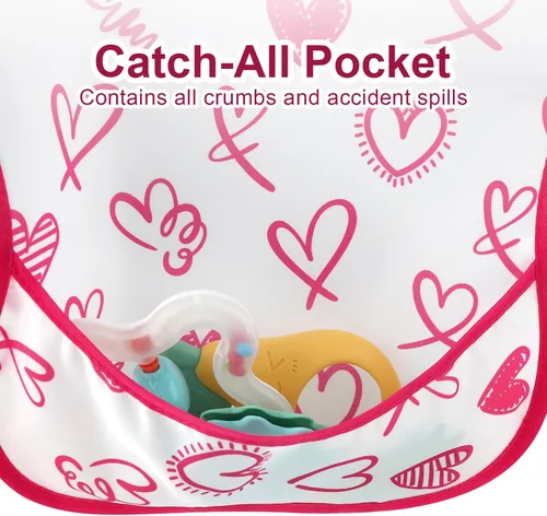 Miniatura 4 de Accmor Baby Bibs for Eating, Waterproof Mess Proof Baby Toddler Bibs, Apron Smock Feeding Bibs for Girls Boys