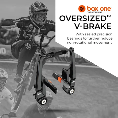Miniatura 3 de Box Frenos en V BMX de gran tamaño de 85 o 4.252 in con pivotes de rodamiento sellados, fideos de cable flexible, brazos forjados en frío y perno