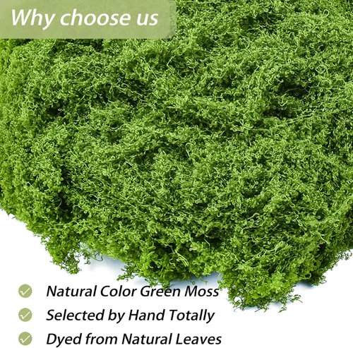 Miniatura 3 de Musgo verde falso para manualidades, musgo artificial decorativo de 5.3 onzas para manualidades, centros de mesa de musgo sintético, decoración