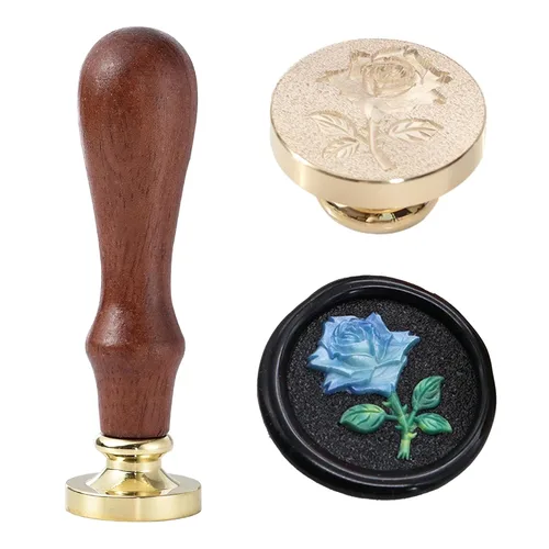 Miniatura 26 de Sello de cera – Sello de cera de sellado de semillas de loto, sello floral y vegetal, cabeza de sello de flor de loto ovalada para tarjetas, sobres