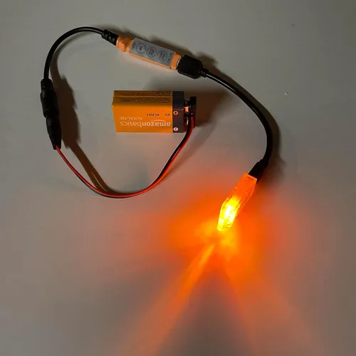 Miniatura 5 de Kit de prisma de 4 facetas con luces de llama, luces LED ámbar naranja y rojo, funciona con pilas, paquete de 2 para efectos especiales, iluminación