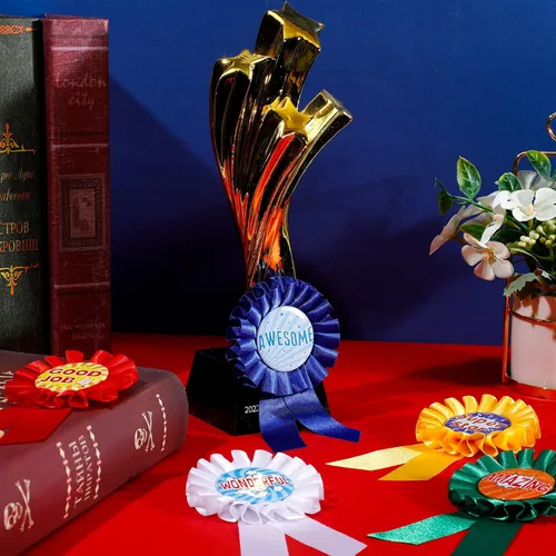 Miniatura 5 de Crowye Cinta de roseta de premio inspirador, cinta de satén para participar motivacional, cinta de satén de victoria de reconocimiento honorable