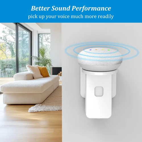 Miniatura 5 de PlusAcc Soporte de pared para Dot 5ª generación y Dot 4ª generación y Google Nest Mini, soporte de salida que ahorra espacio, accesorios para colgar