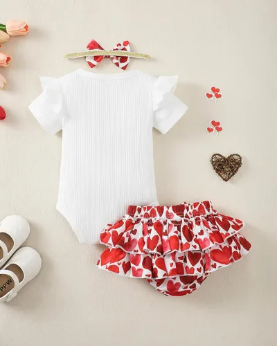Miniatura 24 de Mioglrie Conjunto de ropa para bebé recién nacida, conjunto de pantalones cortos, conjunto floral de verano, ropa de bebé linda para niña