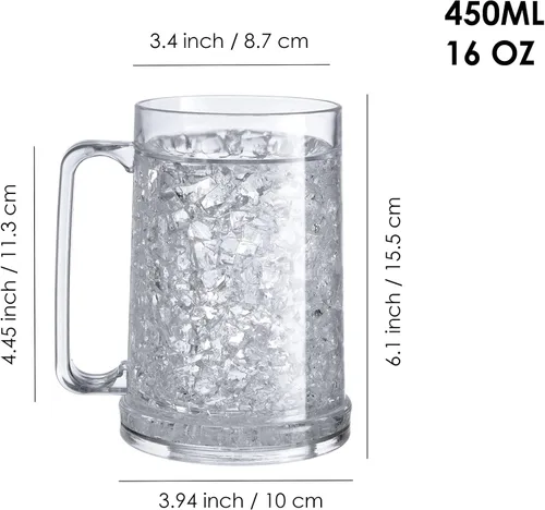 Miniatura 5 de Auhafaly Taza congeladora de doble pared, taza de hielo aislada con gel de 16 oz/15.2 fl oz (juego de 4)