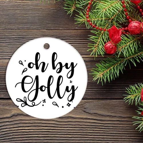 Miniatura 2 de Adorno de Navidad motivacional de círculo, adorno de cerámica de Navidad, regalo divertido para mujeres/hombres, adorno para árbol de Navidad