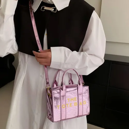 Miniatura 2 de JQWYGB The Tote Bag for Women - Lindas bolsas de mano pequeñas y brillantes de cuero cruzado