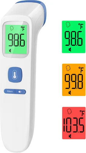 Miniatura 11 de Termómetro sin contacto para adultos y niños, termómetro digital para bebés con alarma de fiebre, resultado rápido en 1 segundo, fácil de usar, modo