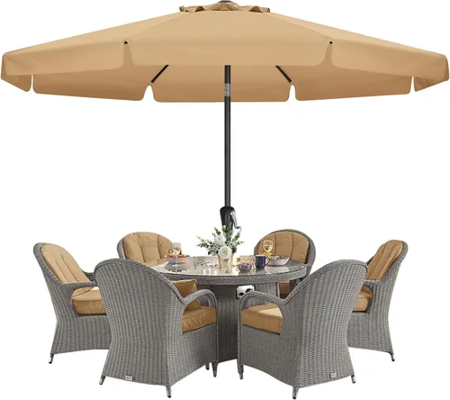 Miniatura 37 de MASTERCANOPY Sombrilla de Patio Valance para Mesa de Exterior Market - 8 Varillas (9 pies, Turquesa)