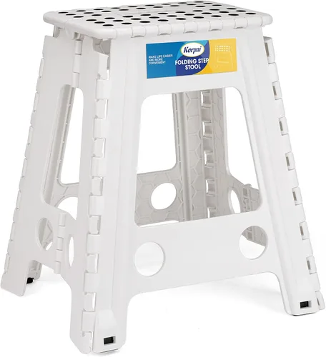 Miniatura 21 de Korpai Taburete plegable de 16 pulgadas para adultos y niños con capacidad para hasta 300 libras, taburetes plegables antideslizantes con mango
