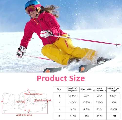 Miniatura 6 de Ski Gloves, ProChosen Winter Warm Gloves Men Women, Waterproof Nonslip Breathable Touchscreen Snow Gloves, Snowboarding Gloves for Cold Weather