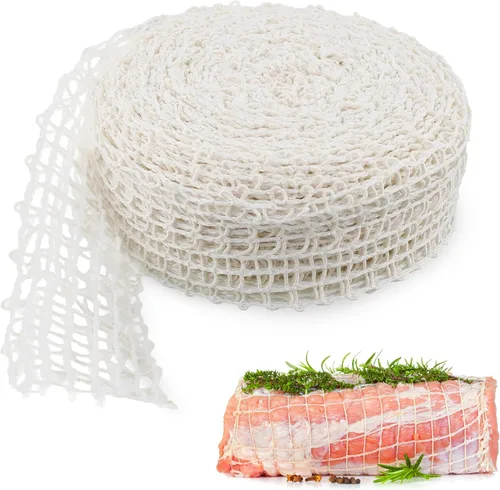 Miniatura 9 de Rollo de red para carne, tamaño 28 – calcetín de jamón red elástica para carne de carnicero, red de carne, rollo de 50 pies