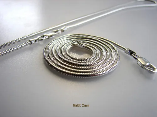 Miniatura 6 de BEEZZY BEEDZ Collar flexible de plata de ley 925 con cadena de serpiente de plata maciza redonda