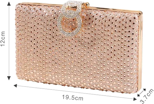 Miniatura 7 de Dreubea Bolso de mano brillante para mujer con diamantes de imitación