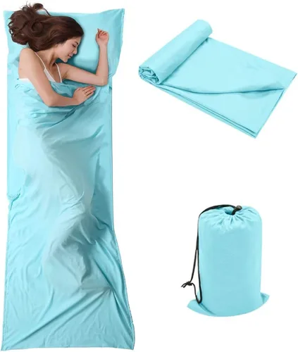 Miniatura 8 de Bolsa de dormir para viajes y campamento, ligera, compacta y portátil, ideal para viajes, hostales y campamentos