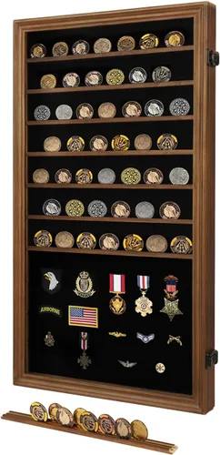Miniatura 10 de Verani Vitrina para Exhibición de Medallas Paquete de 2 – Caja de Sombra para Exhibición de Monedas de Desafío Militar – Gabinete de Exhibición