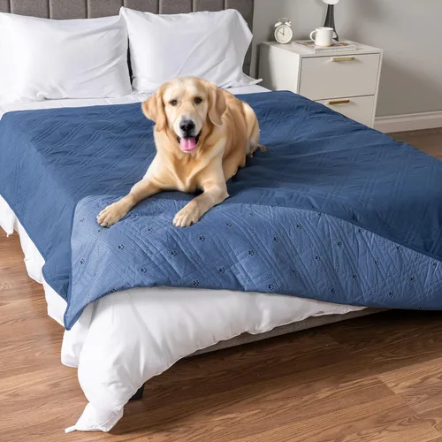 Miniatura 24 de PetAmi Funda de cama impermeable para perro, protector reversible de muebles para gatos y perros, manta lavable para asiento de sofá, 102 x 82 Beige