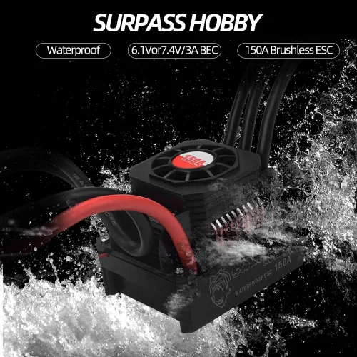 Miniatura 4 de GoolRC Controlador de velocidad eléctrico impermeable ESC sin escobillas 150A para 1/8 RC Truck Off-Road Car
