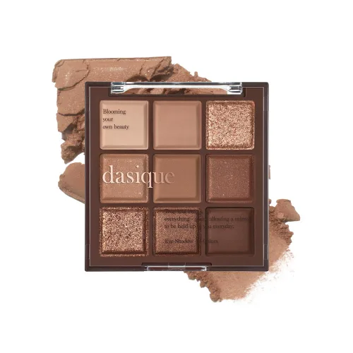Miniatura 10 de dasique - Paleta de sombras #01 Sugar Brownie, libre de crueldad, 9 tonos combinables en acabados mate suave y brillante con hermosas perlas