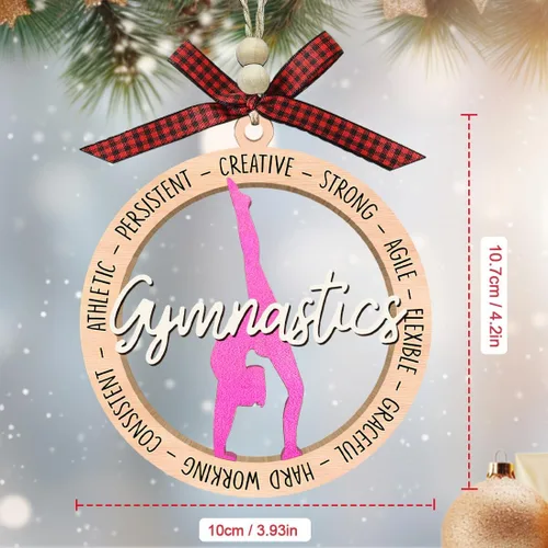 Miniatura 4 de Adorno de gimnasia para niña, adornos de gimnasta para árbol de Navidad, regalos de gimnasia para niñas, entrenadora, regalos de gimnasta para niñas