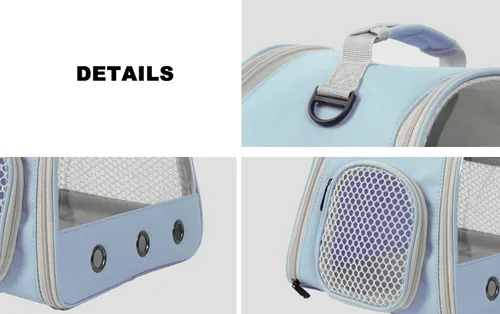 Miniatura 4 de Mochila Portadora de Conejo de Indias, Mochila Transparente con Ventana de Burbujas para Conejo de Indias, Conejito, Rata, Pájaro (Azul, Portadora)