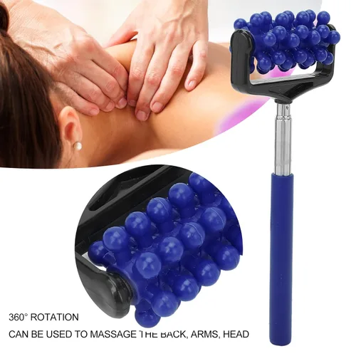 Miniatura 3 de Rodillo de masaje de espalda, rodillo telescópico masajeador de goma para dolor muscular, cuello, brazo, pierna, espalda, cuerpo hombres y mujeres