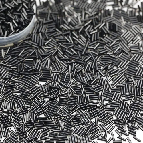 Miniatura 2 de Bala&Fillic Cuentas de cristal de la semilla de la corneta alrededor de 3300pcs/3.53 oz en caja tamaño 0.236x0.079 in negro tubo cuentas de vidrio