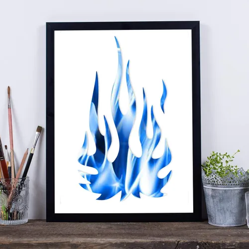 Miniatura 5 de 5 hojas de plantillas de llama para aerógrafo, plantillas de fuego reutilizables, plantilla de decoración de pintura para arte, ventana, pared