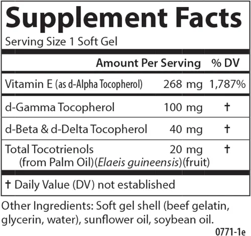 Miniatura 9 de Carlson - E-Gems Elite, 400 UI (268 mg) de vitamina E con tocoferoles y tocotrienoles, fuente natural, cápsulas de vitamina E, salud cardíaca