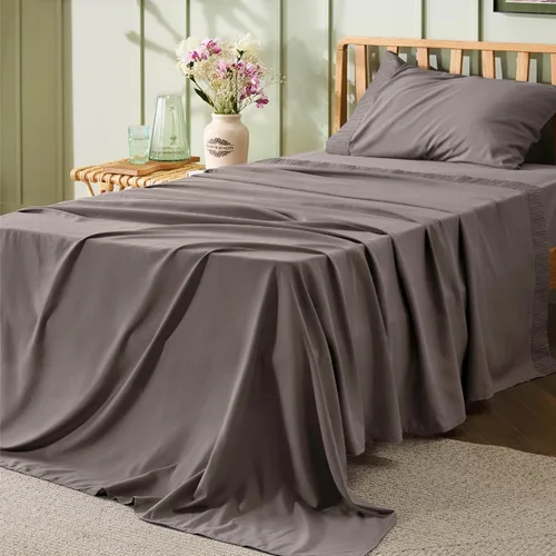 Miniatura 37 de Bedsure Sábanas de tamaño King – Sábanas suaves para cama de tamaño King, 4 piezas de hotel de lujo verde menta, juego de sábanas refrescantes de 11