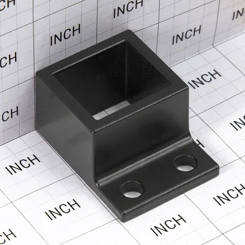 Miniatura 7 de Soporte de pared estándar para valla de aluminio, 1 x 1 1/8 pulgadas para rieles, soportes de riel residencial, color negro, paquete de 6