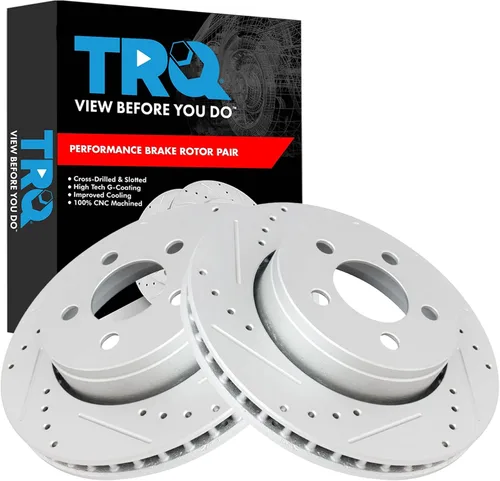 Miniatura 58 de TRQ Juego de rotores de freno de rendimiento trasero con revestimiento G premium compatible con Mazda 6 2014-2021
