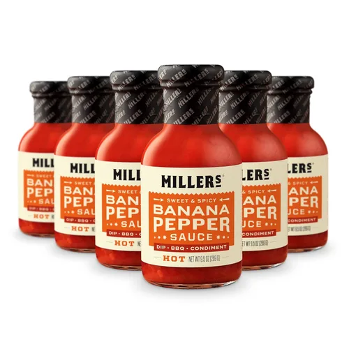 Miniatura 10 de Miller's Mustard- Salsa picante de plátano y mostaza roja, salsa picante de plátano y pimienta, el mejor uso para alitas de pollo, hamburguesas