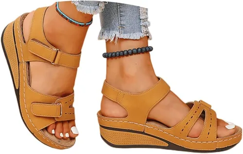 Miniatura 8 de Sandalias ortopédicas para mujer, con soporte para el arco, para caminar, cómodas sandalias ortopédicas de verano con correa trasera