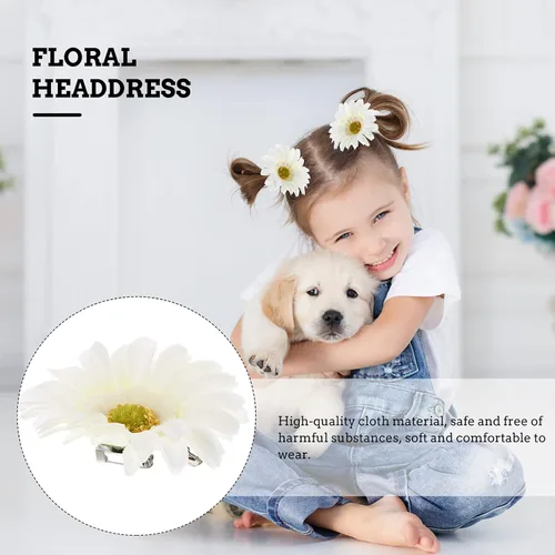 Miniatura 6 de Beaupretty Pinzas para el cabello de girasol, paquete de 3 pasadores para el cabello de margaritas, accesorios de playa para mujeres y niñas