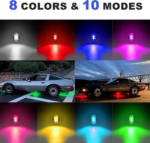 Miniatura 3 de Flyant Luces estroboscópicas LED inalámbricas con control remoto, 8 colores, impermeable, anticolisión, USB, luz de advertencia, luces LED