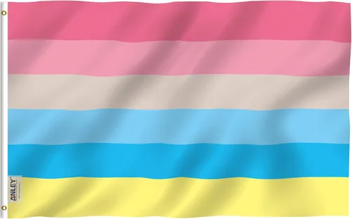 Miniatura 14 de Anley Fly Breeze - Bandera del orgullo abrosexual de 3 x 5 pies, color vivo y a prueba de decoloración, cabecera de lona y doble costura, banderas