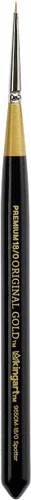 KINGART Premium Original Gold 9650M-18/0 Micro Detalle Spotter – Mini Mango Grueso Serie Artista Cepillo Artista Pelo Sintético Golden Taklon para